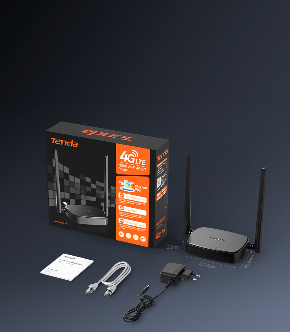 Roteador Tenda G03 Pro N300 Wi-Fi 4G LTE