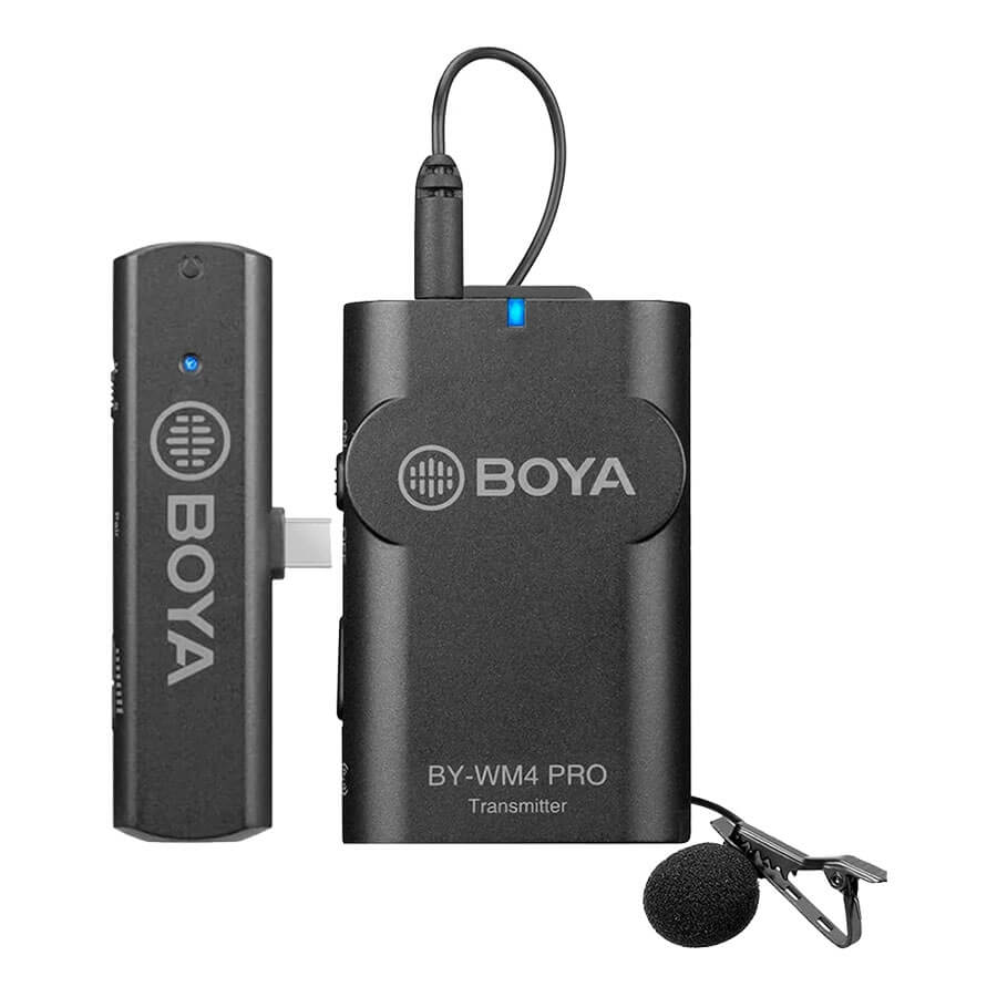 Boya BY-WM4 Pro-K5 Microfone de Lapela Sem Fio Para Dispositivos USB-C
