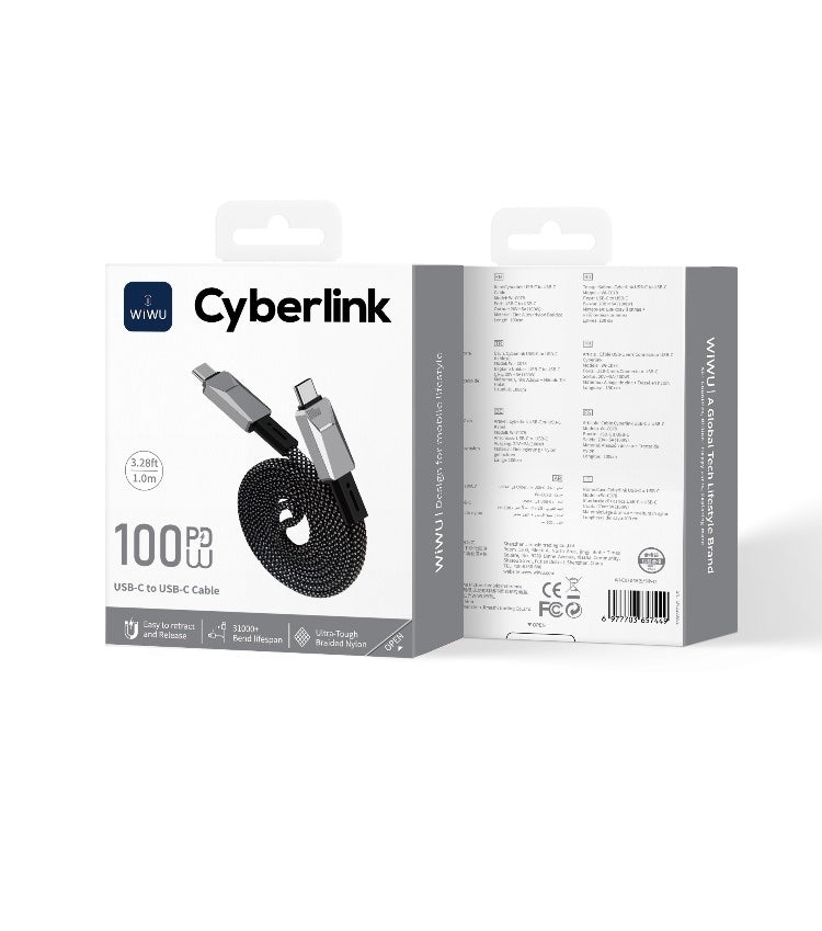 WiWU Cyberlink Wi-C078 USB-C para USB-C 100W 1M