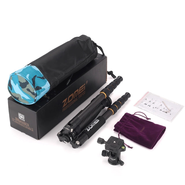 ZOMEi Q666C Folding Carbon Fiber Portable Tripod