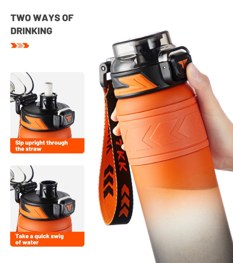 Garrafa de Água Tritan Portátil com Canudo 1000ml
