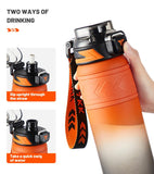 Garrafa de Água Tritan Portátil com Canudo 1000ml
