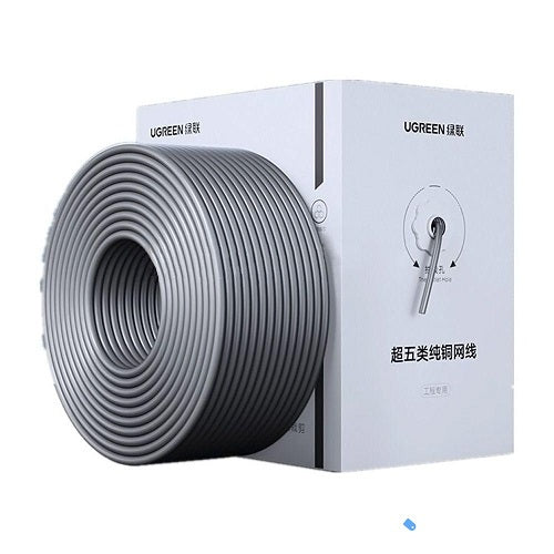 Ugreen 80671 - 305m Cabo de Engenharia não Blindado Cat6 0,57mm em Rolo Cinza UTP