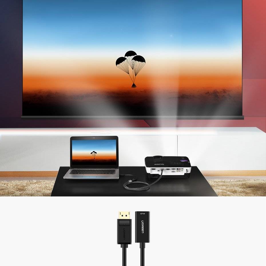 Ugreen Cable Cable from DisplayPort (Male) to HDMI (Female) (Unidirectional)
