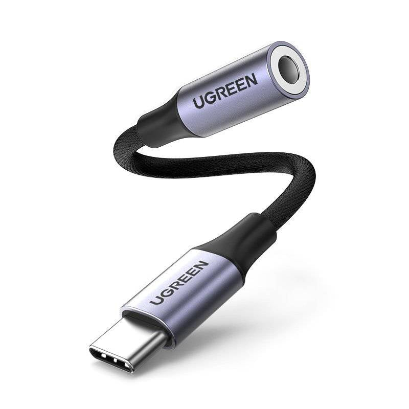 Ugreen headphone adapter with 3.5 mm mini jack to USB Type C 10 cm black (AV161 50631)