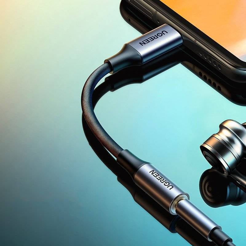 Ugreen headphone adapter with 3.5 mm mini jack to USB Type C 10 cm black (AV161 50631)