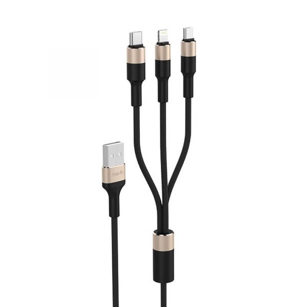 Havit H691 Cabo de Dados e Carregamento 3 em 1 de 1,2m