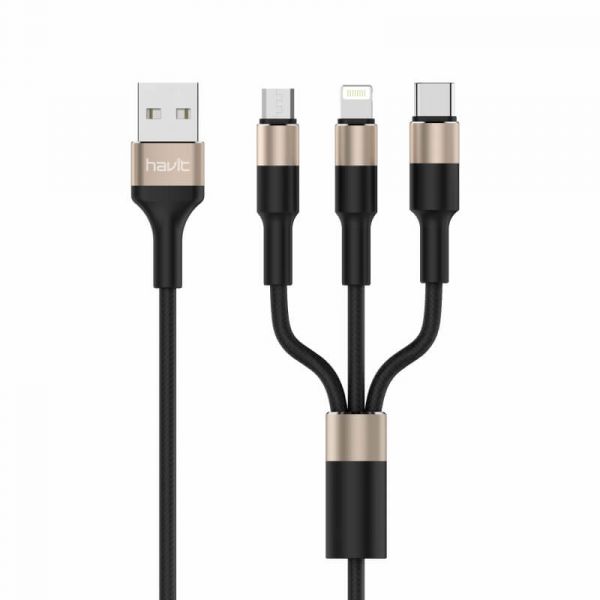 Havit H691 Cabo de Dados e Carregamento 3 em 1 de 1,2m