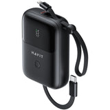 Banco de Potência Havit PB5215 PD20W Powerbank 10000mAh com Cabo USB-C e Lightning