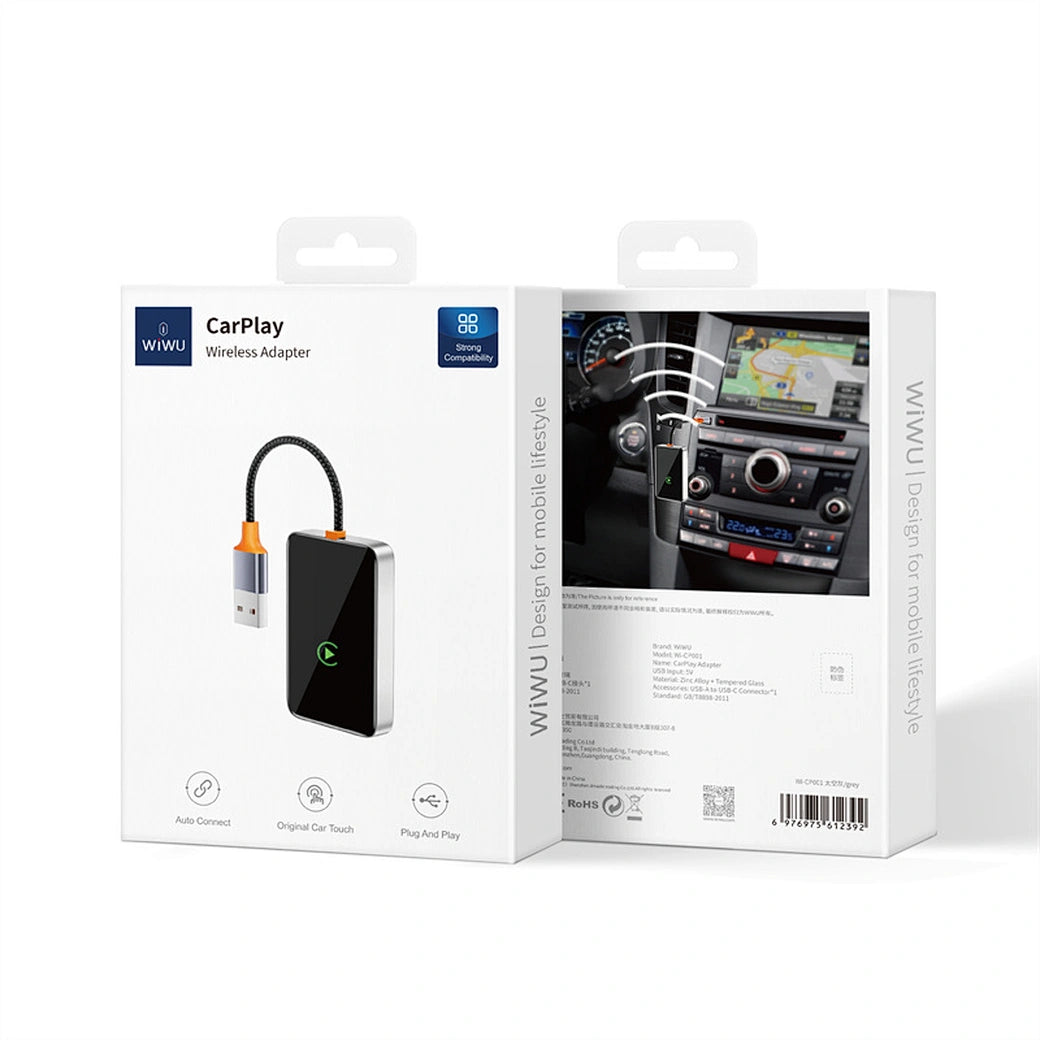 Adaptador WiWU 2 em 1 CarPlay CP001 – Transmissor de Dados para Automóvel