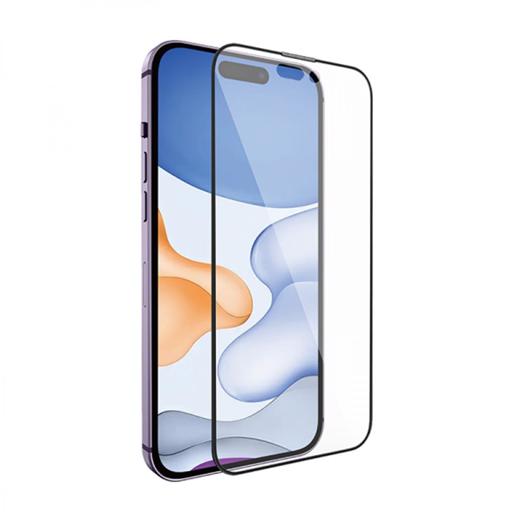 Vidro protetor para iPhone 15 HD Antipoeira com Borda Arqueada Grande 6.1 / 6.7