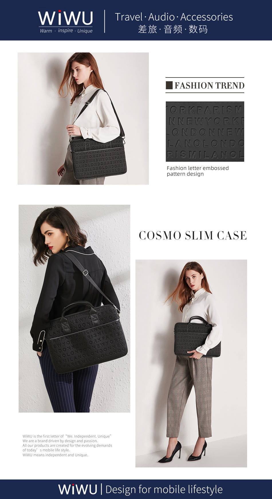 WIWU COSMO SLIM CASE VOGUE LAPTOP BAG 13.3