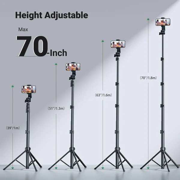 UGREEN 70 inch Aluminum Phone Tripod with Bluetooth Remote