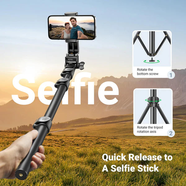 UGREEN 70 inch Aluminum Phone Tripod with Bluetooth Remote