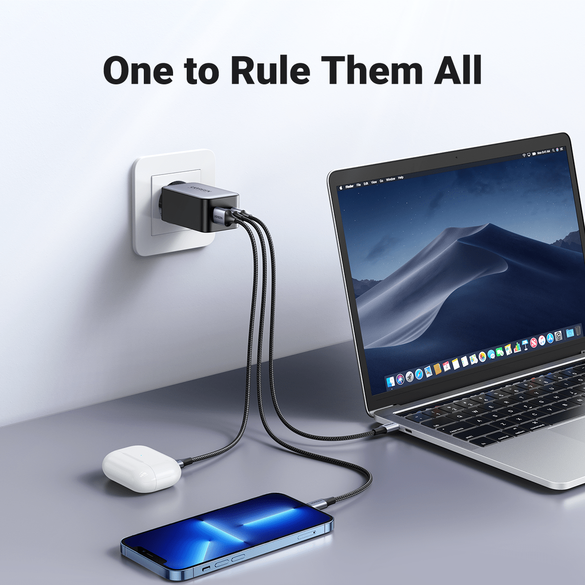 UGREEN Nexode 65W USB C GaN Charger-3 Ports Wall Charger 35042