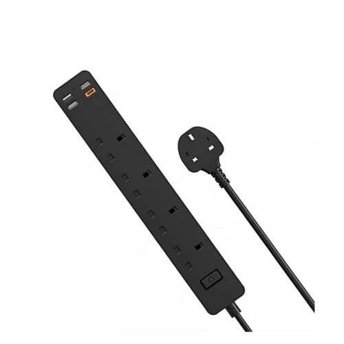EXTENSAO wiwu POWER STRIP USB-C/ USB-A PRETA 1.6 DP 20W