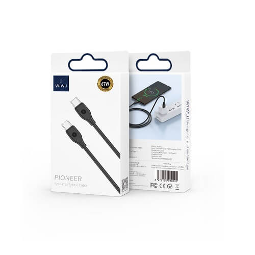 WIWU WI-C002 PIONEER 67W PD TYPE-C TO TYPE-C CHARGING CABLE 1M