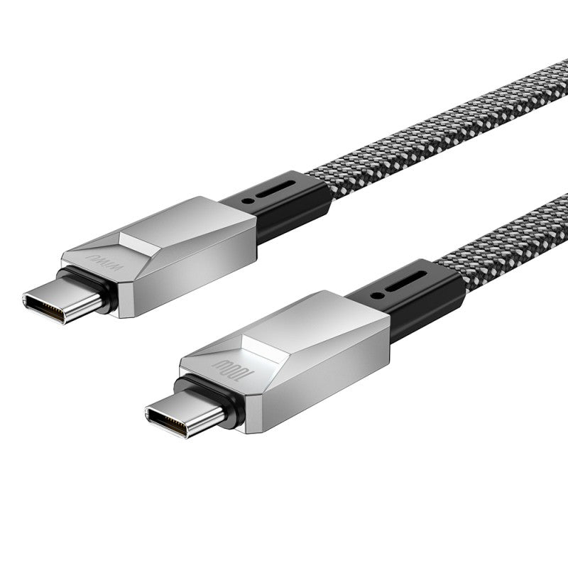 Cabo WiWU Cyberlink Wi-C078 USB-C para USB-C 100W, 1 metro, prateado