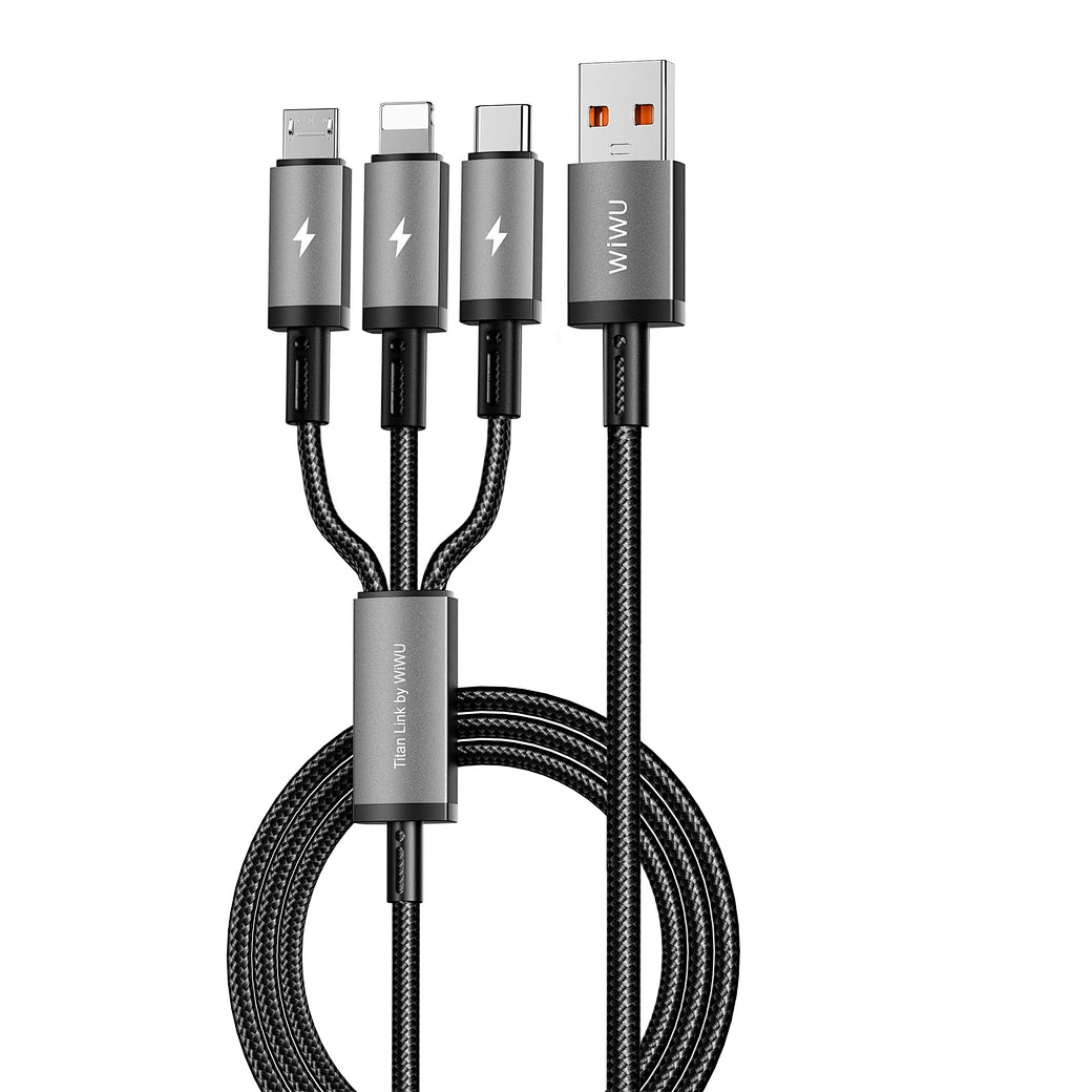 WiWU 1.2m 66W USB-A TITAN LINK Series 3 em 1 – Wi-C059