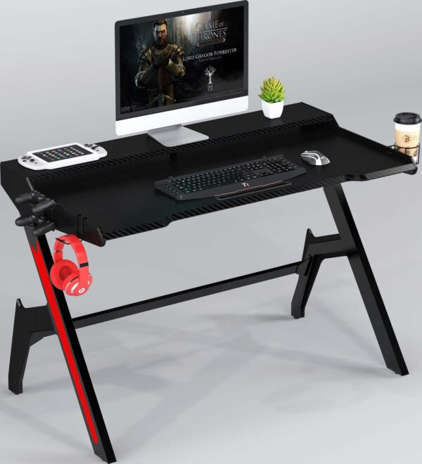 Carbon Fibre texture Modern Gaming Table - Image 2