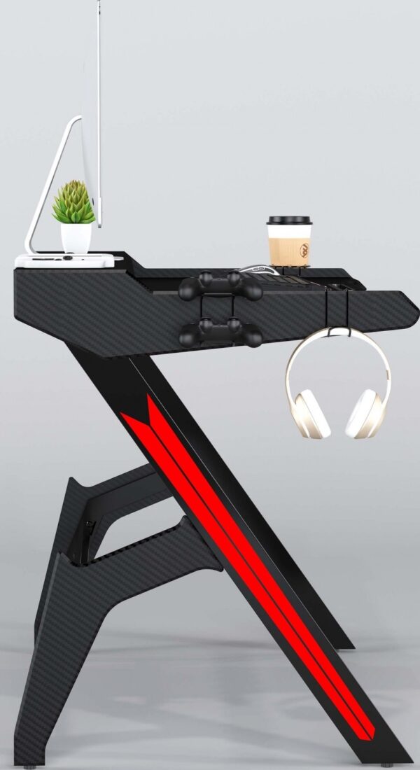 Carbon Fibre texture Modern Gaming Table - Image 3
