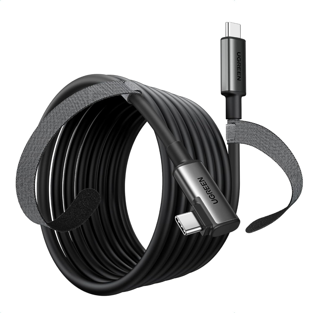 UGREEN 90629 RIGHT ANGLE USB-C TO C VR CABLE 5M (5GBPS) BLK