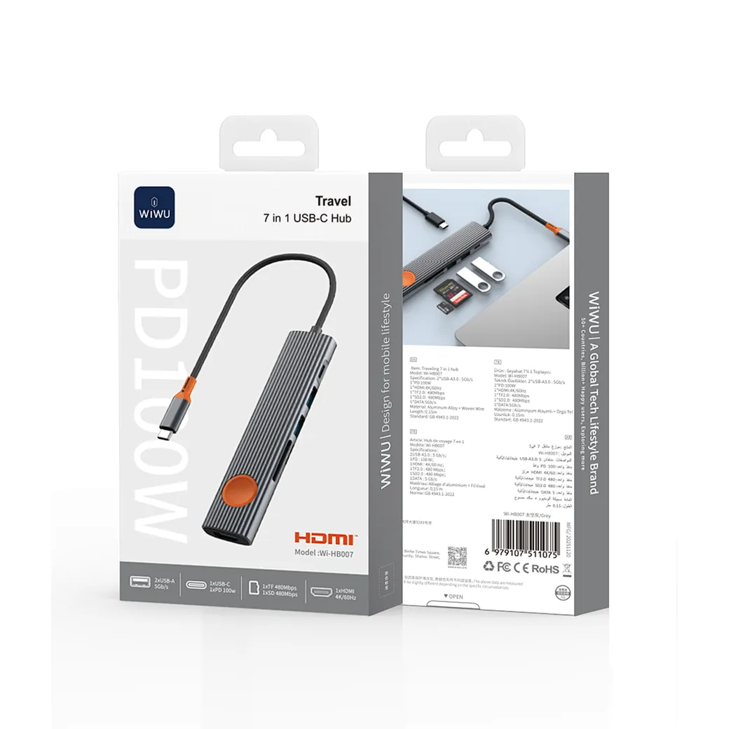 WiWU Travel 7-in-1 USB-C Hub Wi-HB007