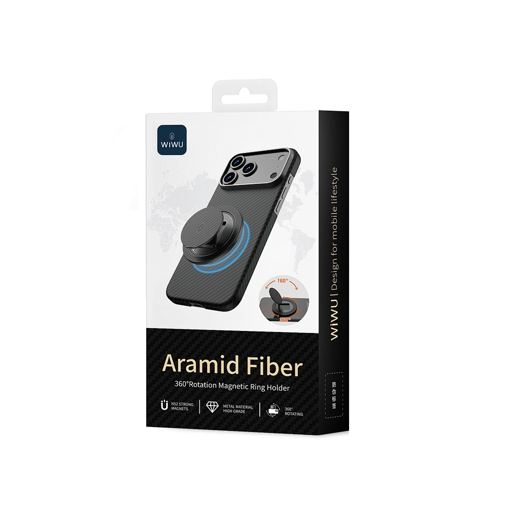 WiWU Aramid Fiber 360° Magnetic Ring Holder MW-008 – Suporte Magnético Premium