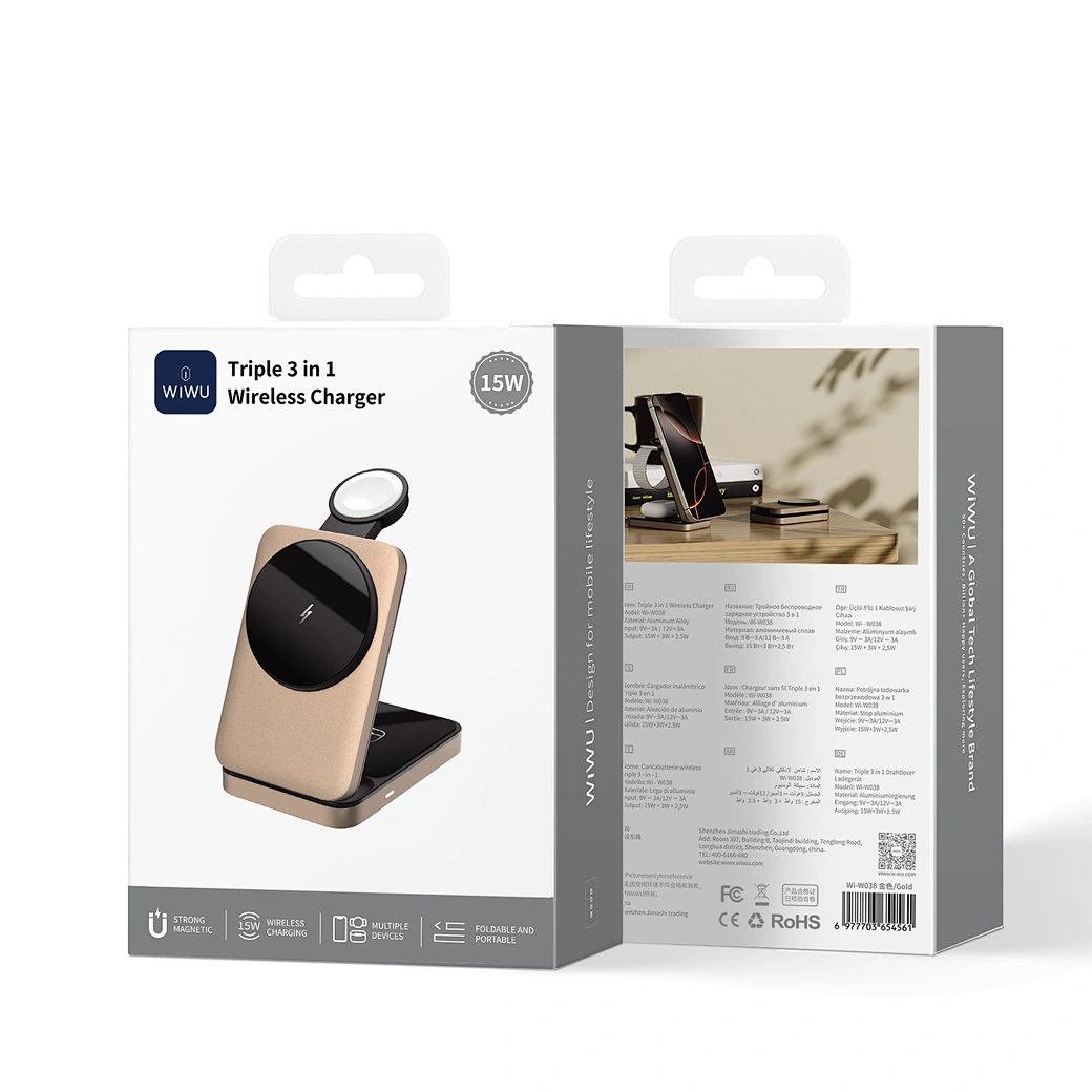 Carregador WiWU Wi-W038 Triple 3-in-1 - Image 3