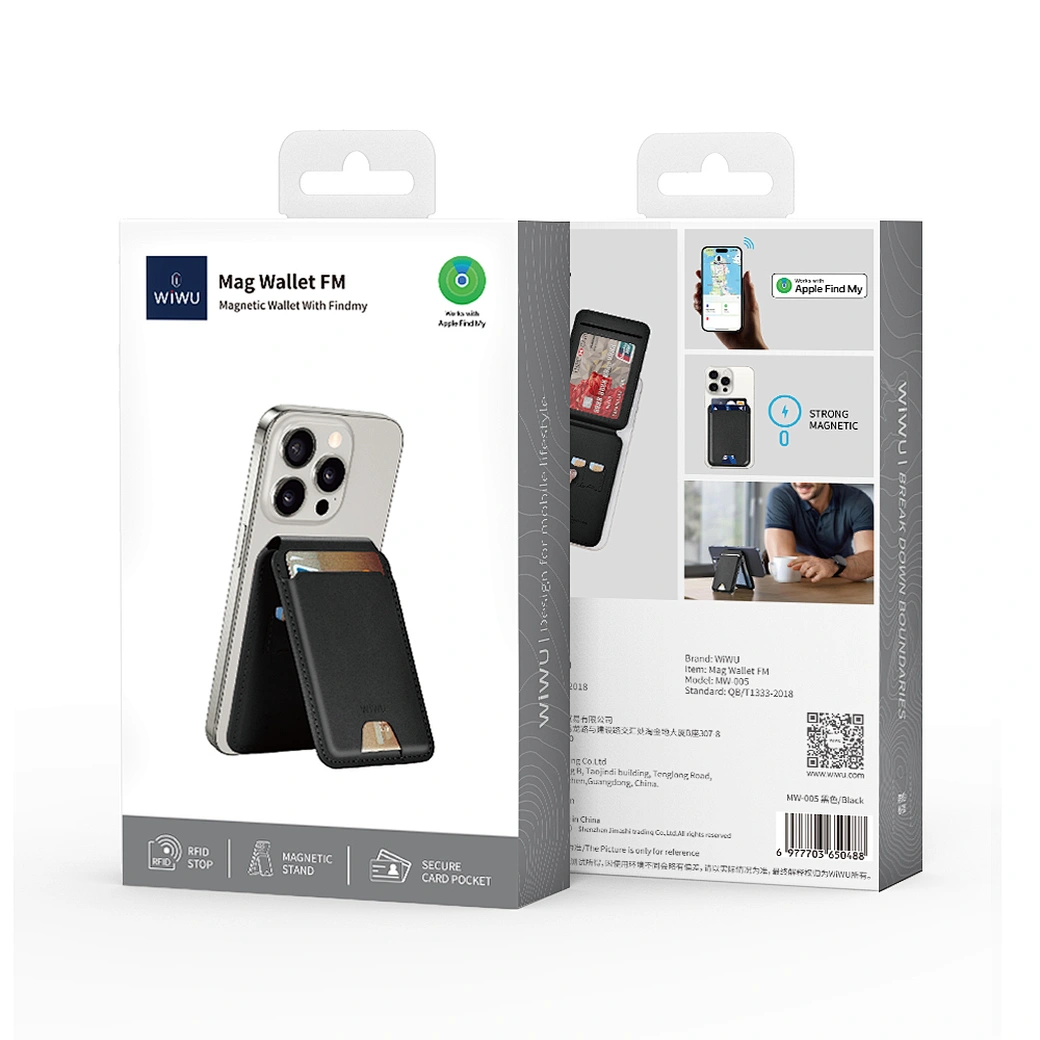 WiWU Mag Wallet FM MW-005 – Carteira Magnética com Apple Find My