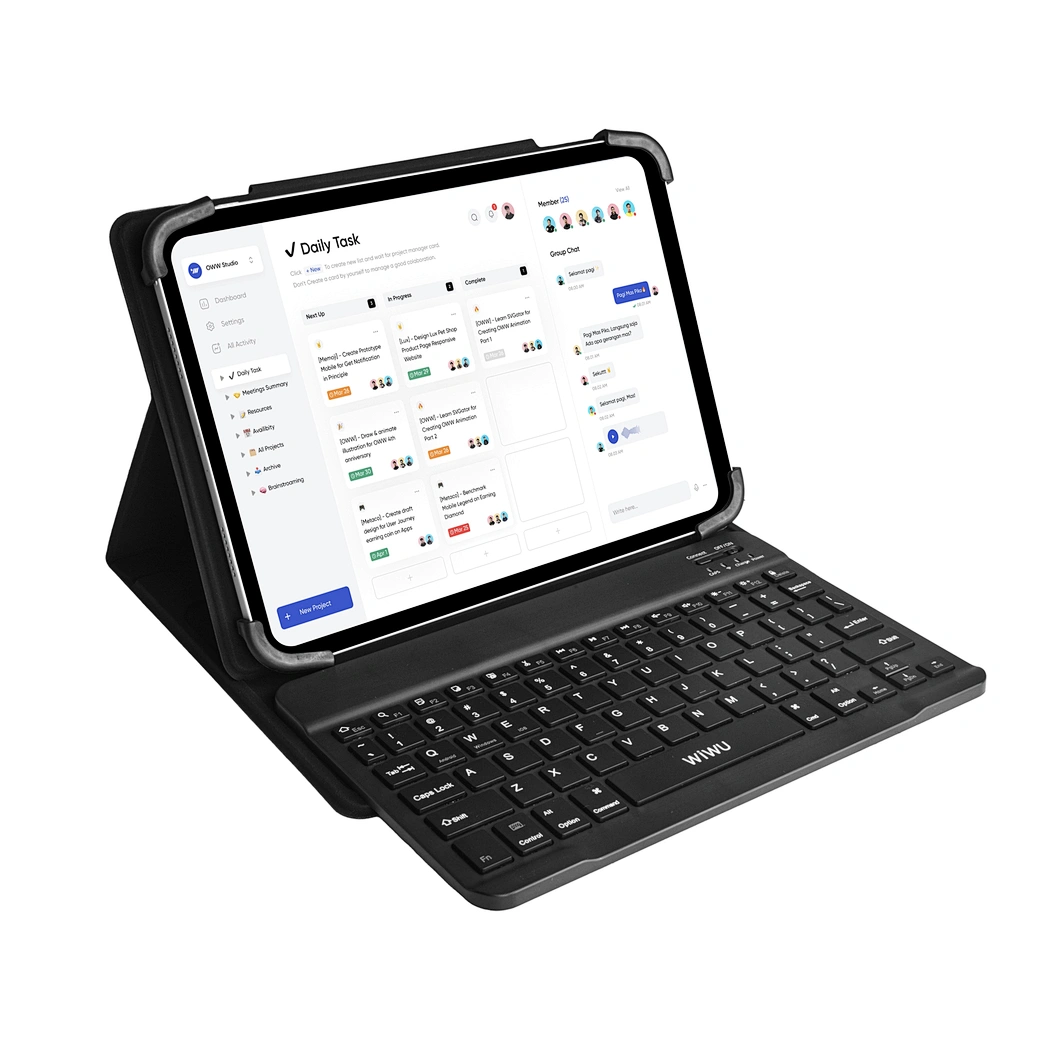 Capa com Teclado Universal WiWU para Tablets 9"–11" – W-UK001BLK9