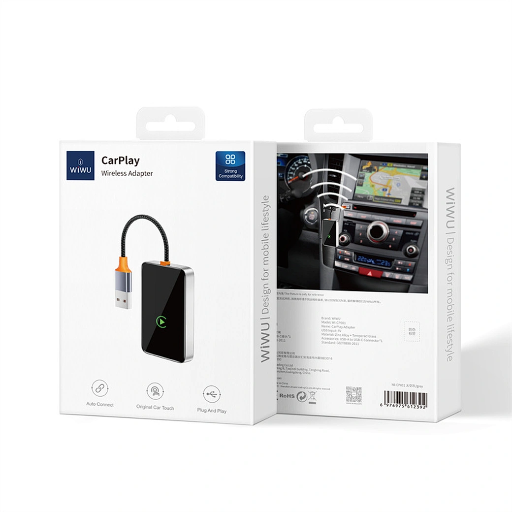 Adaptador WiWU 2 em 1 CarPlay CP001 – Transmissor de Dados para Automóvel