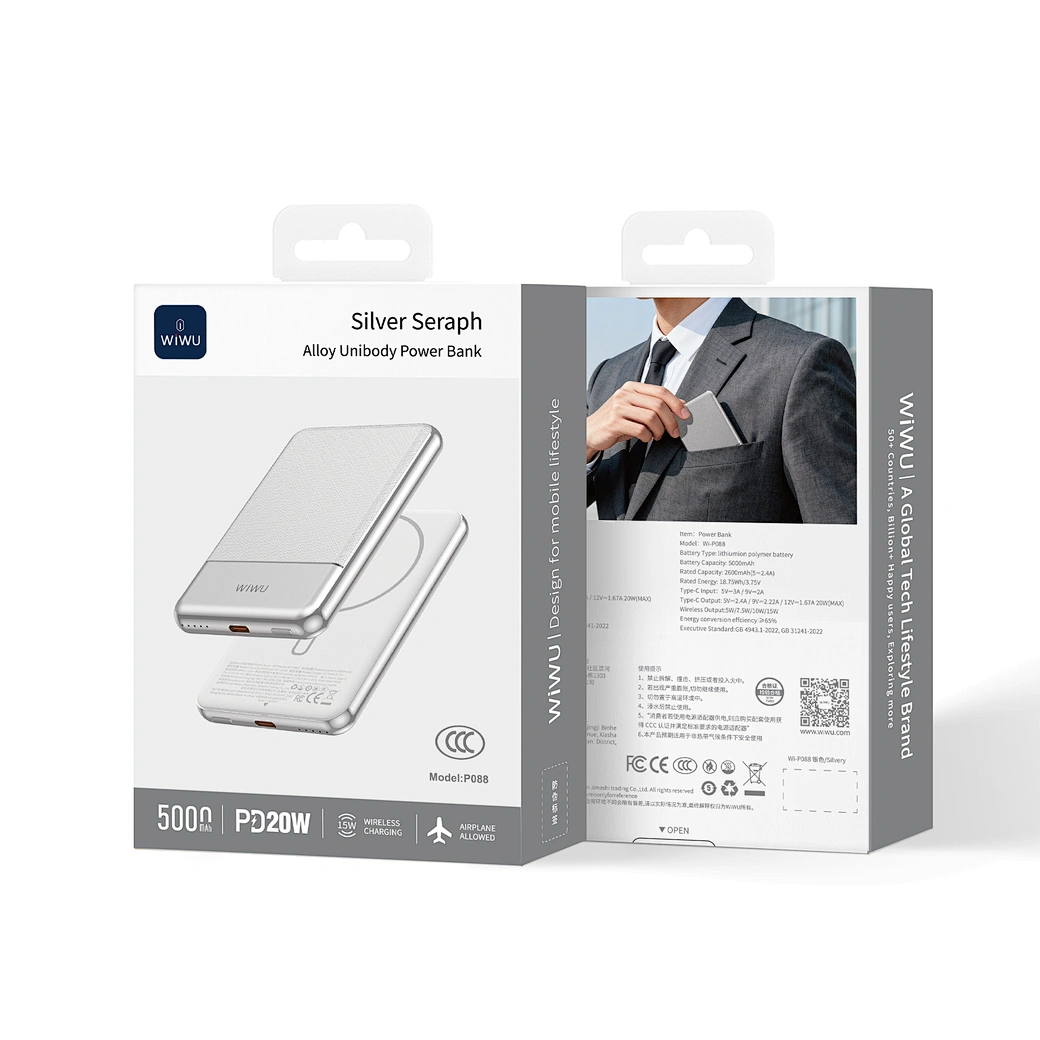 Power Bank WIWU Titanlink 5.000mAh Silver Seraphy WI-P088